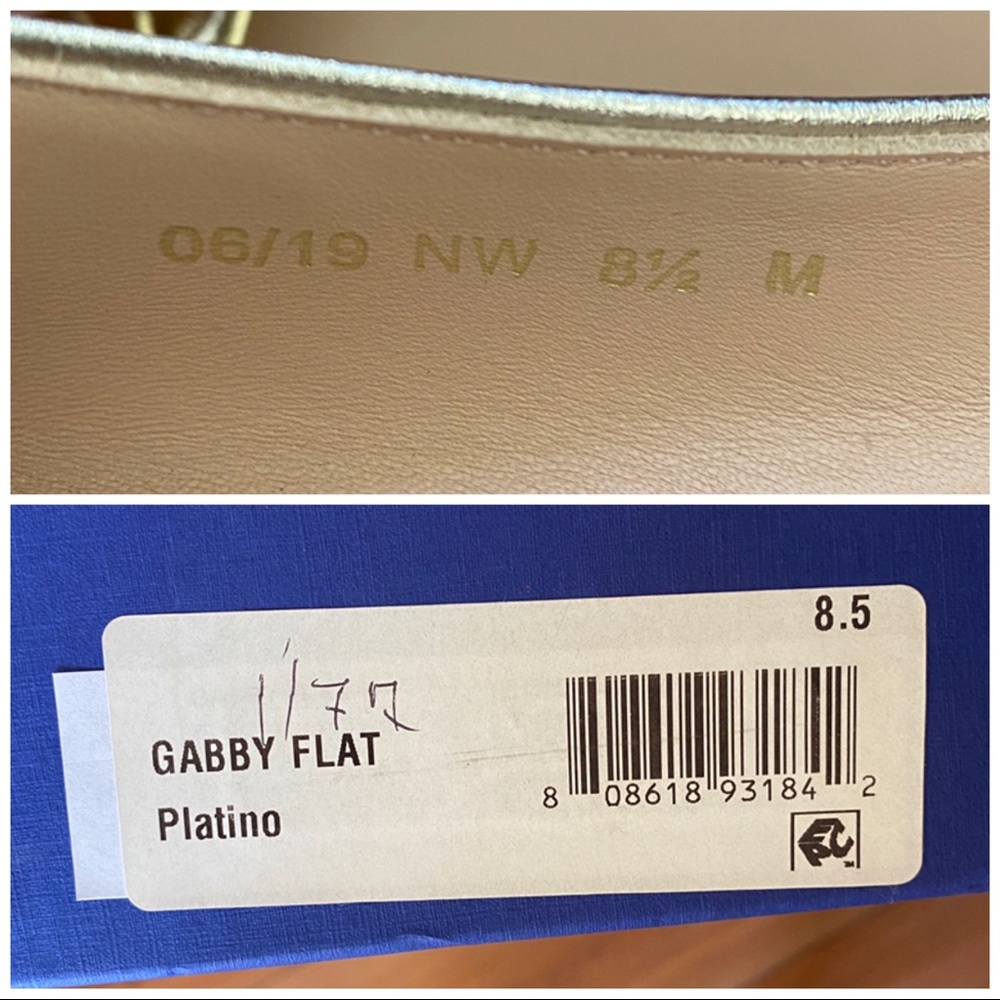 •STUART WEITZMAN• Gabby Gold Leather Ballet Flats - Picture 16 of 16